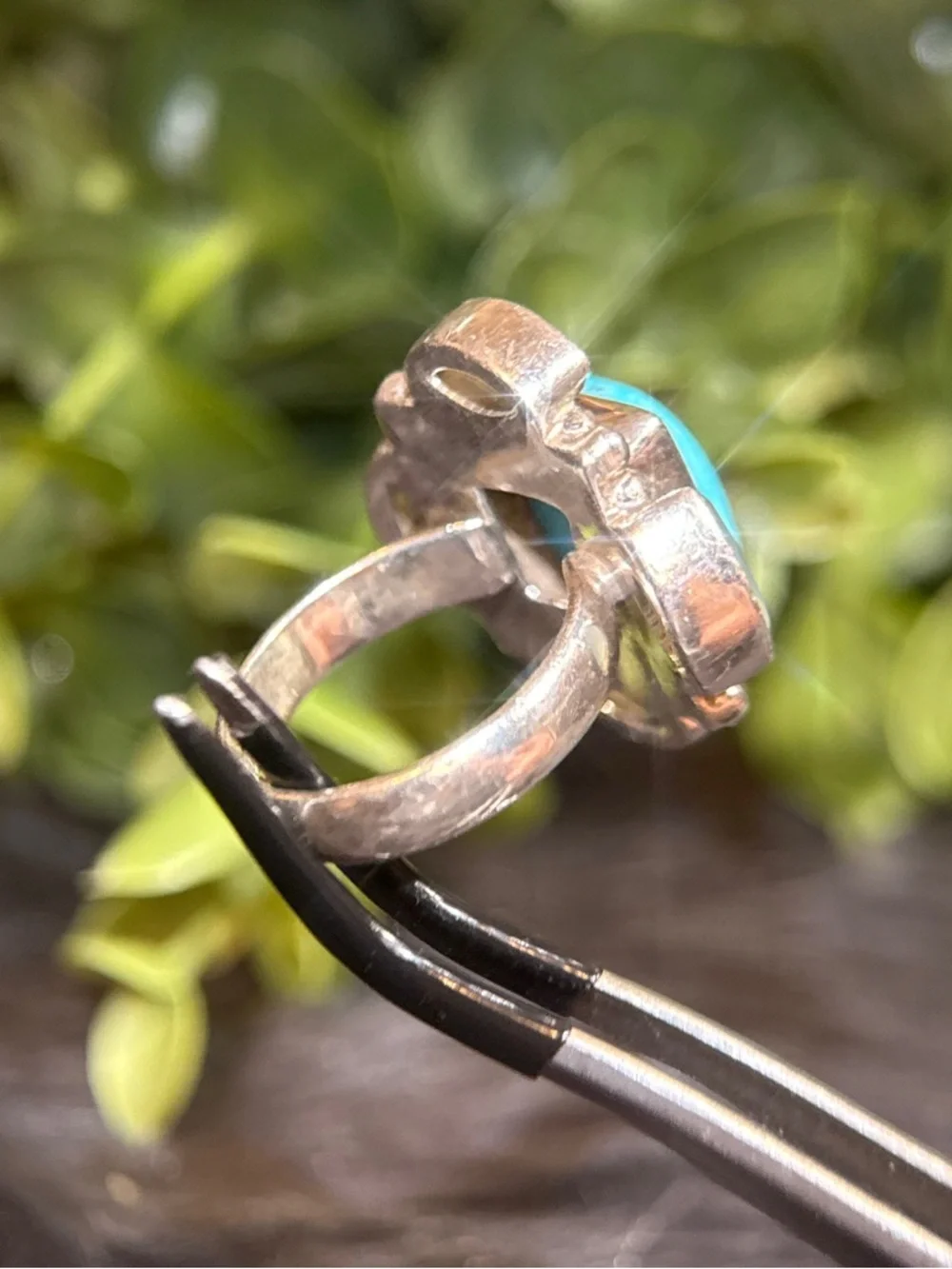 Nicky‎ Butler Turquoise Square Center Ring with Light Green Accents